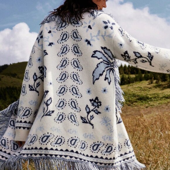 Multicolor Casual Women's Bohemian Cardigan - Picture 2 of 9